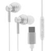 LEPLUS Earphones with Adjustable Volume, Microphone, and Type-C Compatible [Extreme Sound Range SATIN] White LN-TCEP03WH