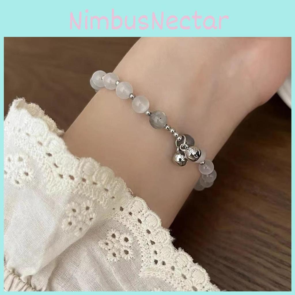 Trendy Alloy Bell Bracelet Sophisticated Cat Eye Stone Design Womens Jewelry