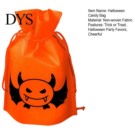 Holiday Decorative Storage Bags 5 Pcs Halloween Treats Bag, Non-woven Fabric Pumpkin Candy Decoration Accessories for Home Drawstring Snack