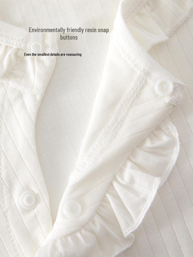 Newborn Baby Girl Long Sleeve Summer Jumpsuit - Air Conditioning Suit, Outdoor Princess Outfit, Thin Style