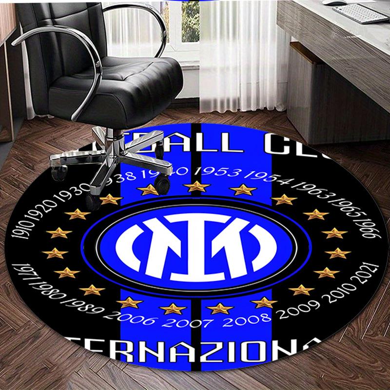 1pc I-Internazionale Milano Print Round Carpet Chair Round Carpet Suitable for Bedroom Living Room Home Decorative Carpet