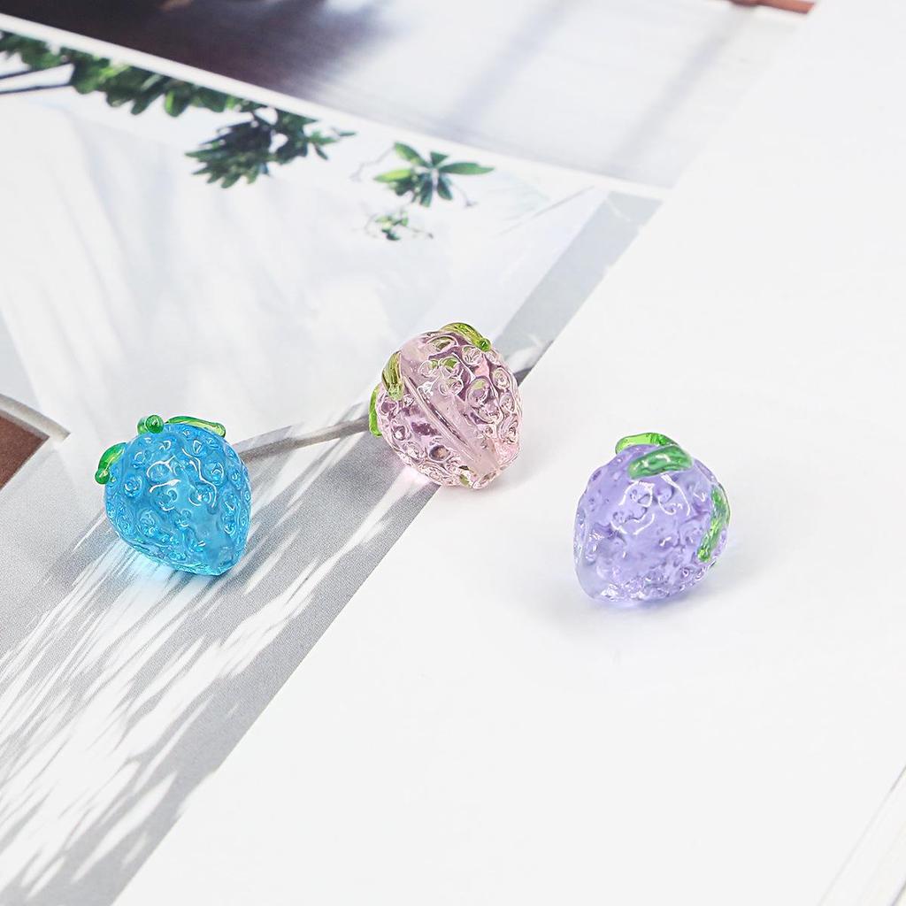 Strawberry Glazed Beads for DIY Jewelry: Bracelet, Pendant, Earrings, Necklace, Hairpins Accessories.