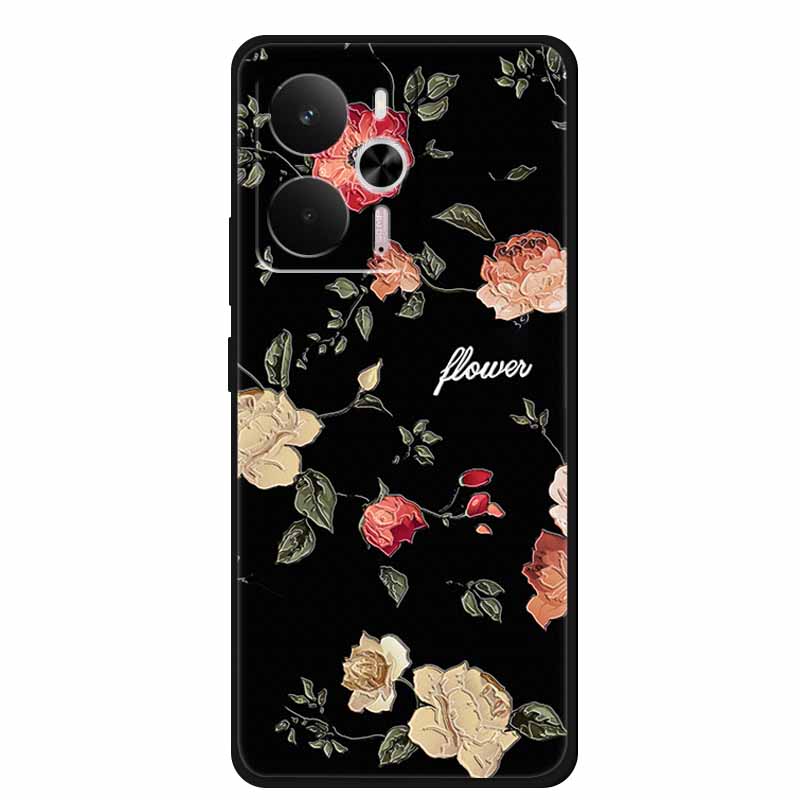 3D Emboss Case For Realme 14 5G Case Realme14 Coque Relief Flower Silicone Soft Back Cover For Realme 14 Phone Cases Funda Shell