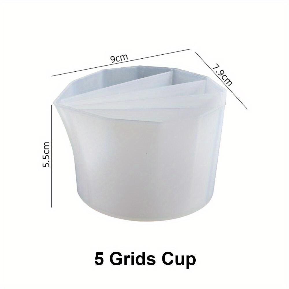 

1Pc 2/3/4/5Grids Silicone Distributing Cup Liquid Pigment Resin Color Mixing Cup Resin Cup for DIY Crafts Making Tools Pink