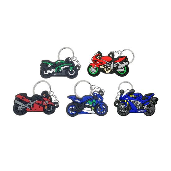 

5 шт. брелки с мультяшным мотоциклетным кулоном, обруч из нержавеющей стали, портативный женский мужской мешок, украшение, подвеска, брелок для ключей, подвески, аксессуары для ключей A