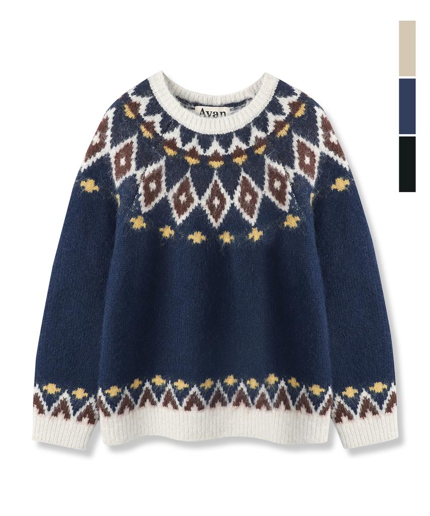 AVANDRESS Alpine Fair-Isle Knit_3Colors