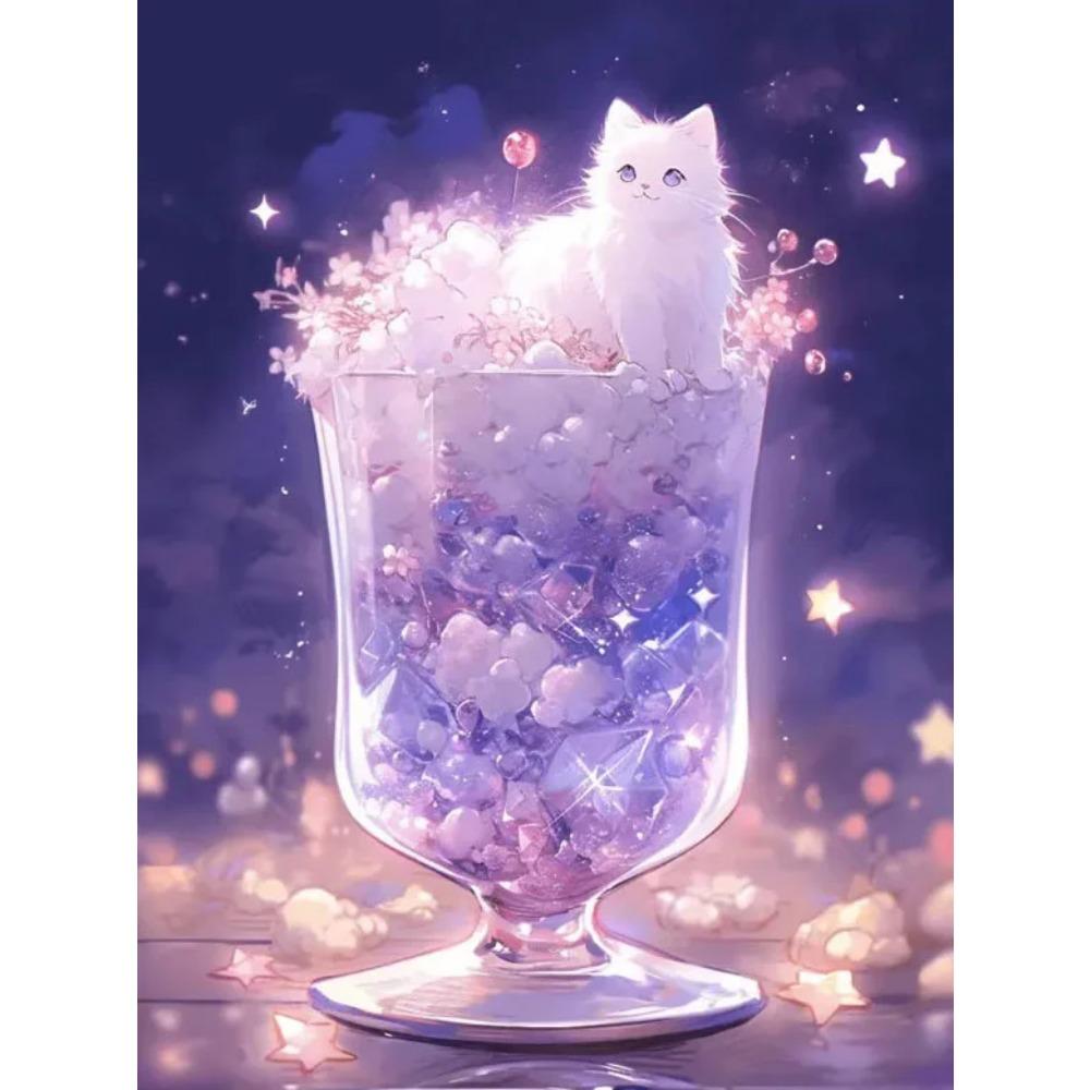 Diamond Painting Full Drill Luminous Butterfly Round Diamond Painting Handmade Fruit Cute Cat Animal Diy Diamond Mosaic Painting Home Decoration