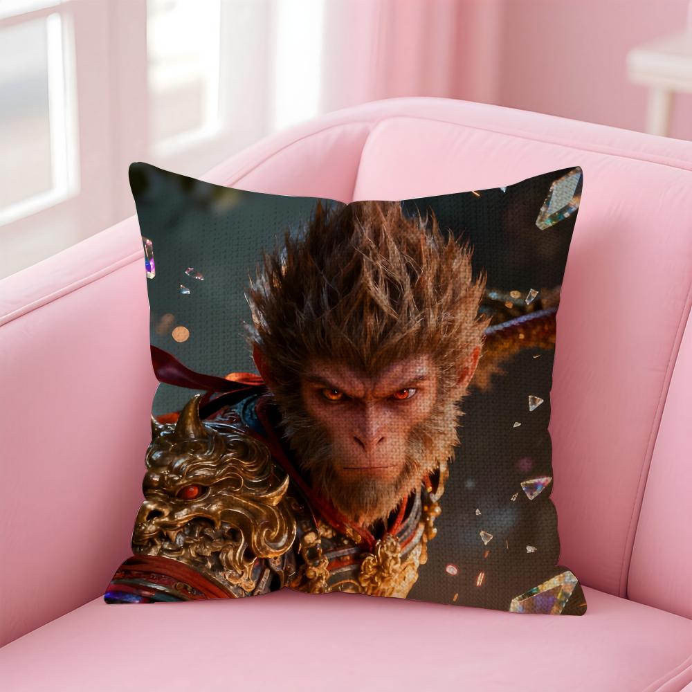 BBlack MythH Game Cushion Cover Natural Linen Pillow Case DoubleSided Print Decorative Sofa Pillowcase Home Decor Gift
