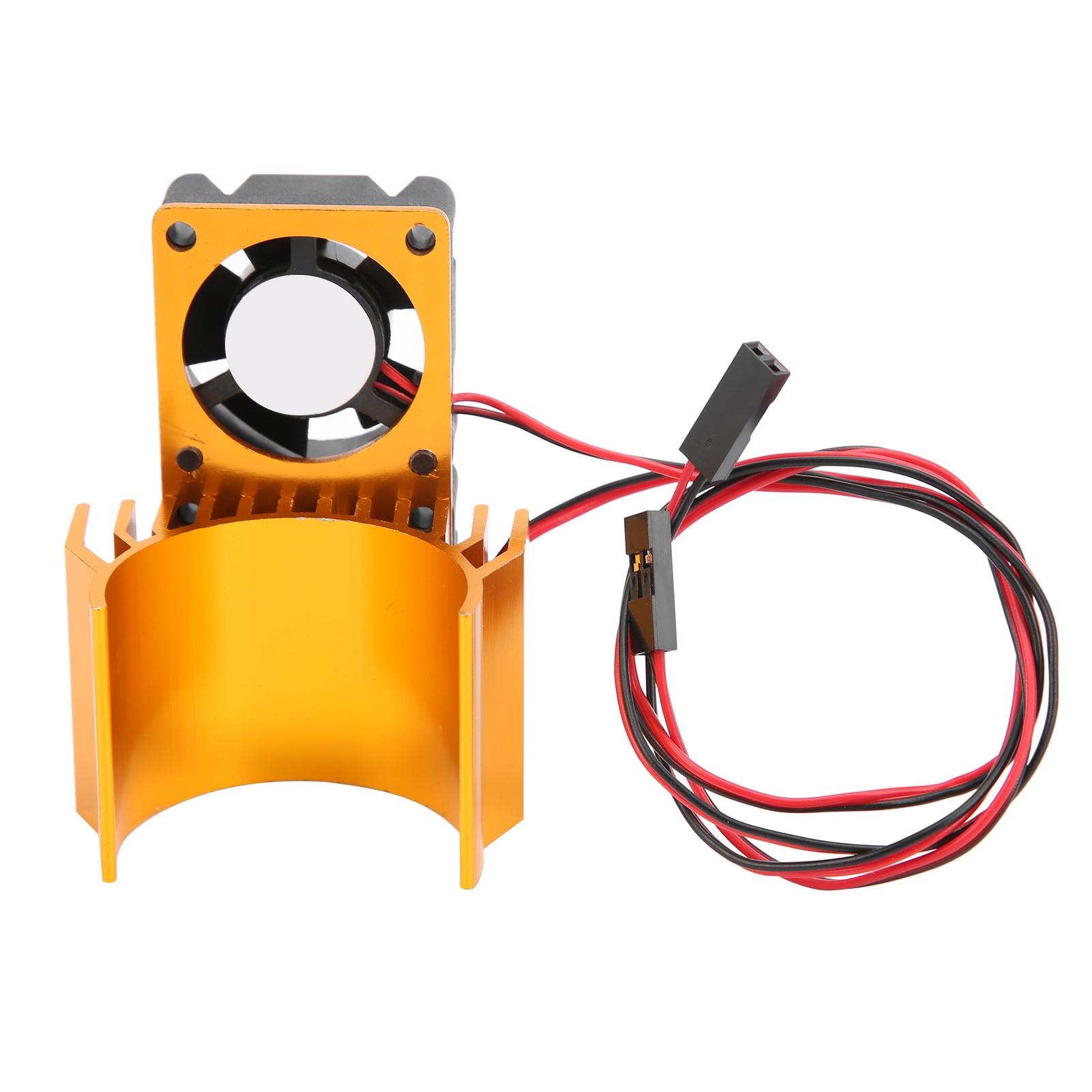 

110 RC Car Motor Double Cooling Fan with Heatsink for BrushedBrushless Motor Gold