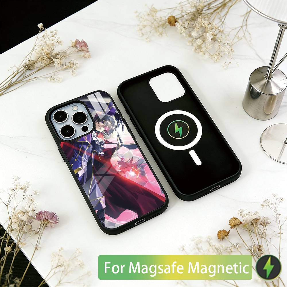 Anime CODE GEASS Lelouch Rebellion Handyhülle Für iPhone17,16,15,14,13,12,11 Plus,Pro Magnetisch Für Magsafe Kabelloses Laden