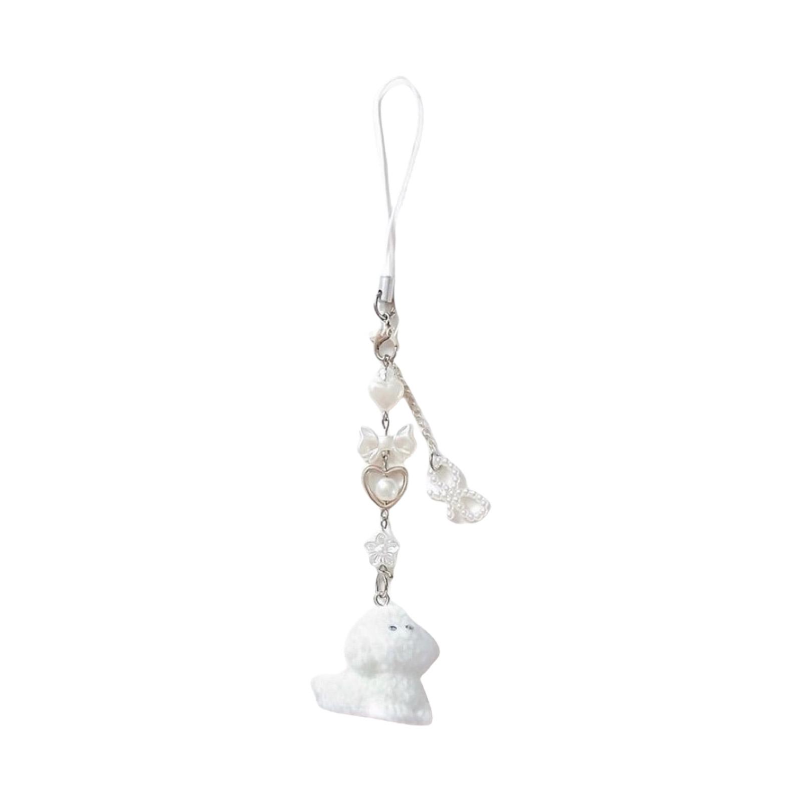 

Флокированный кулон-брелок в виде собаки, красочный брелок с бусинами, брелок ручной работы, стильный аксессуар для сумки и телефонов T3