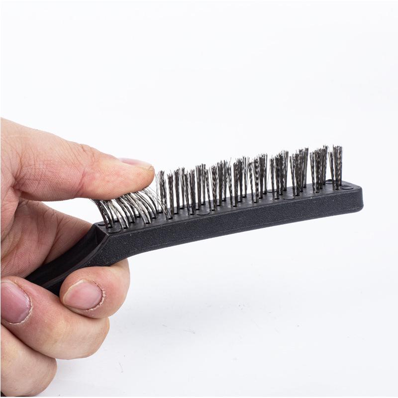 9-Inch Industrial Steel Wire Brush with Plastic Handle for Rust and Stain Removal