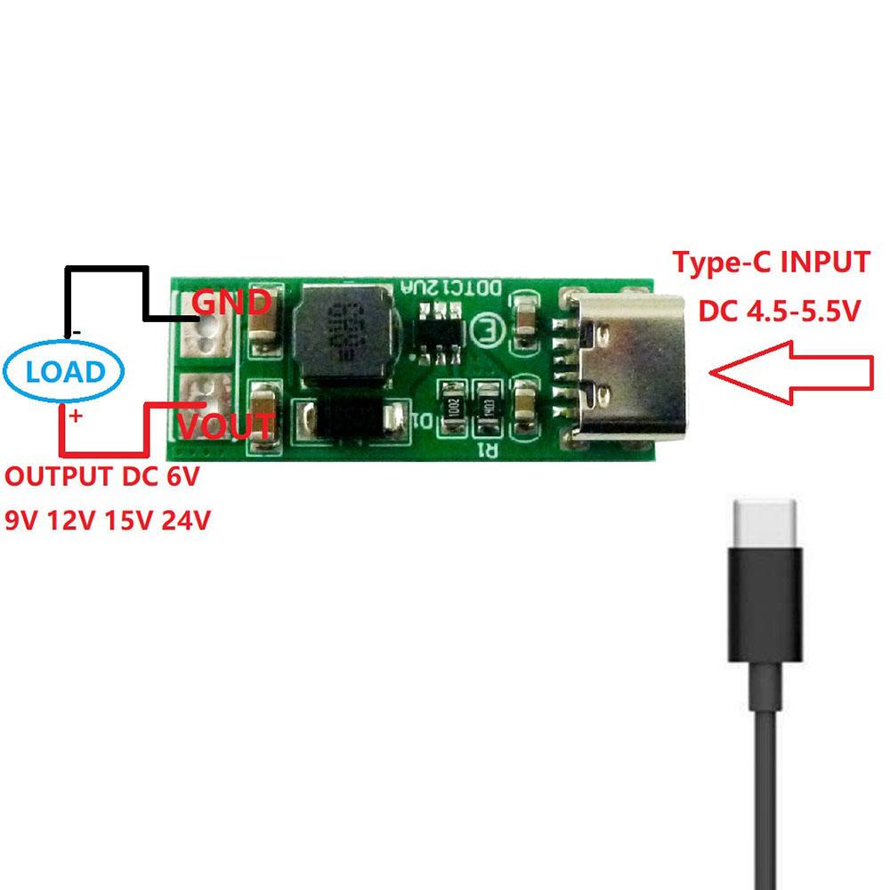 9W Mini Type-C USB DC 1V to 6V 9V 11V 11V 11V DC DC Boost Converter Step-up Module PWM PFM Voltage Regulator Board