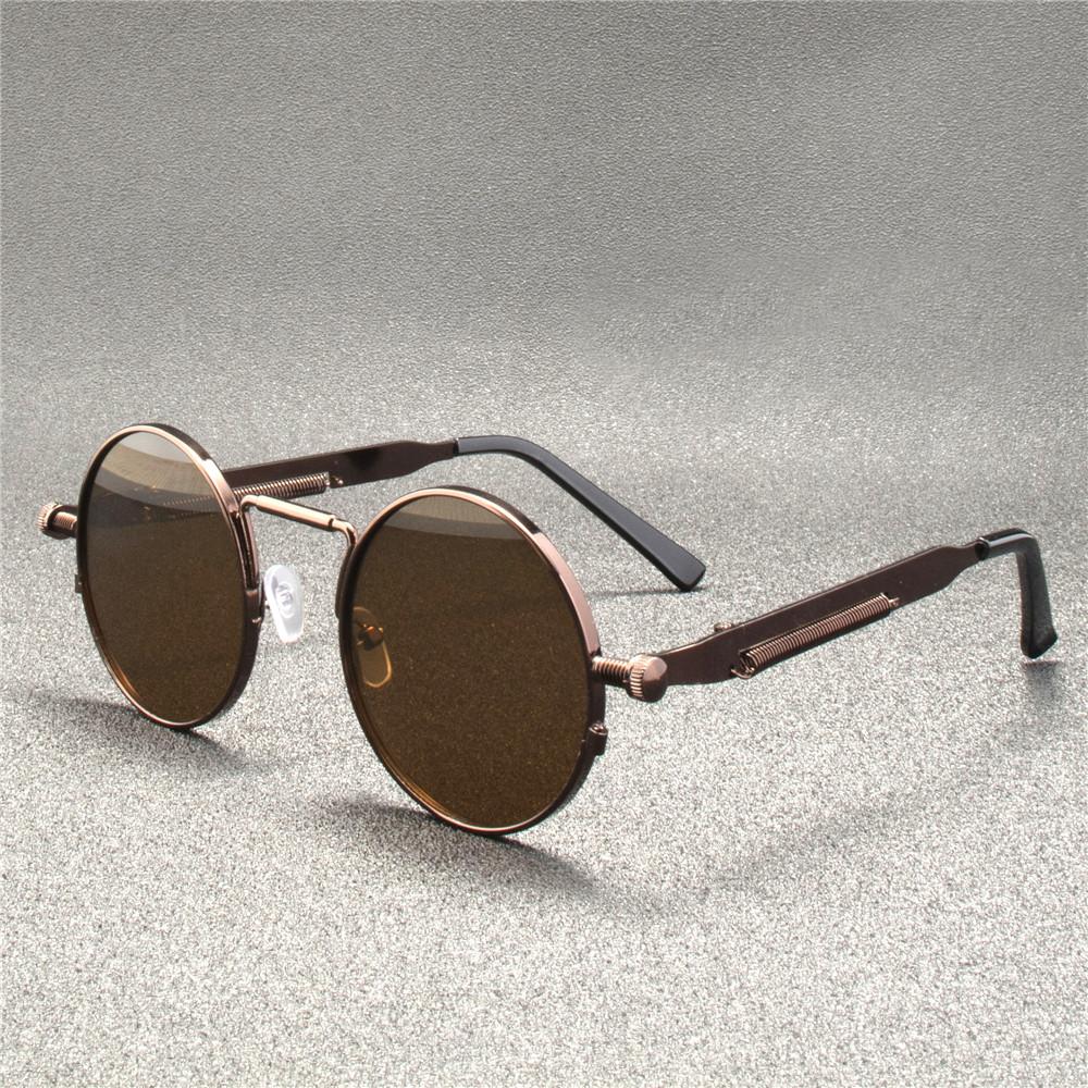 Vintage Punk Style Sunglasses Men Retro Round Metal Frame Women Sun Glasses Fashion Eyewear  Mujer