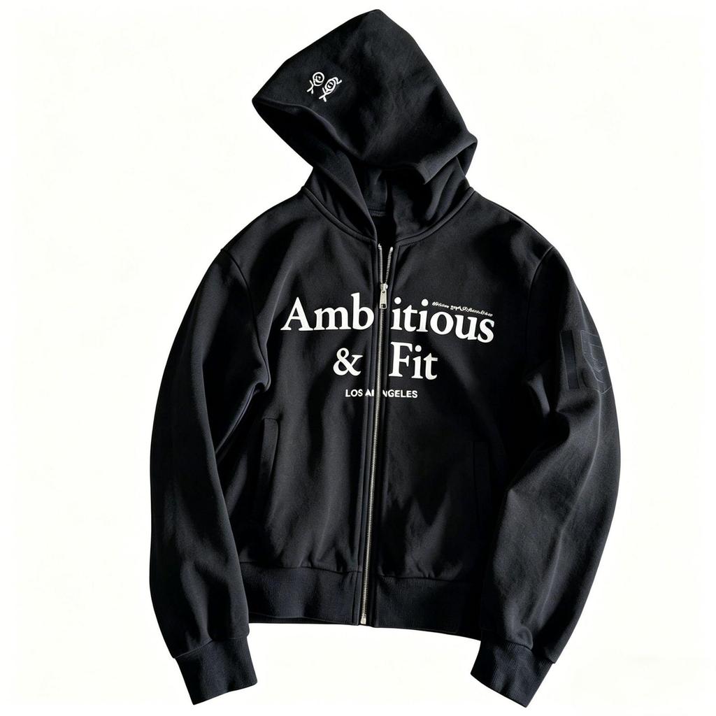 Jennie 2026 Blue Zipper Hoodie: European & American Fashion, Winter Loose Fit Unisex Jacket