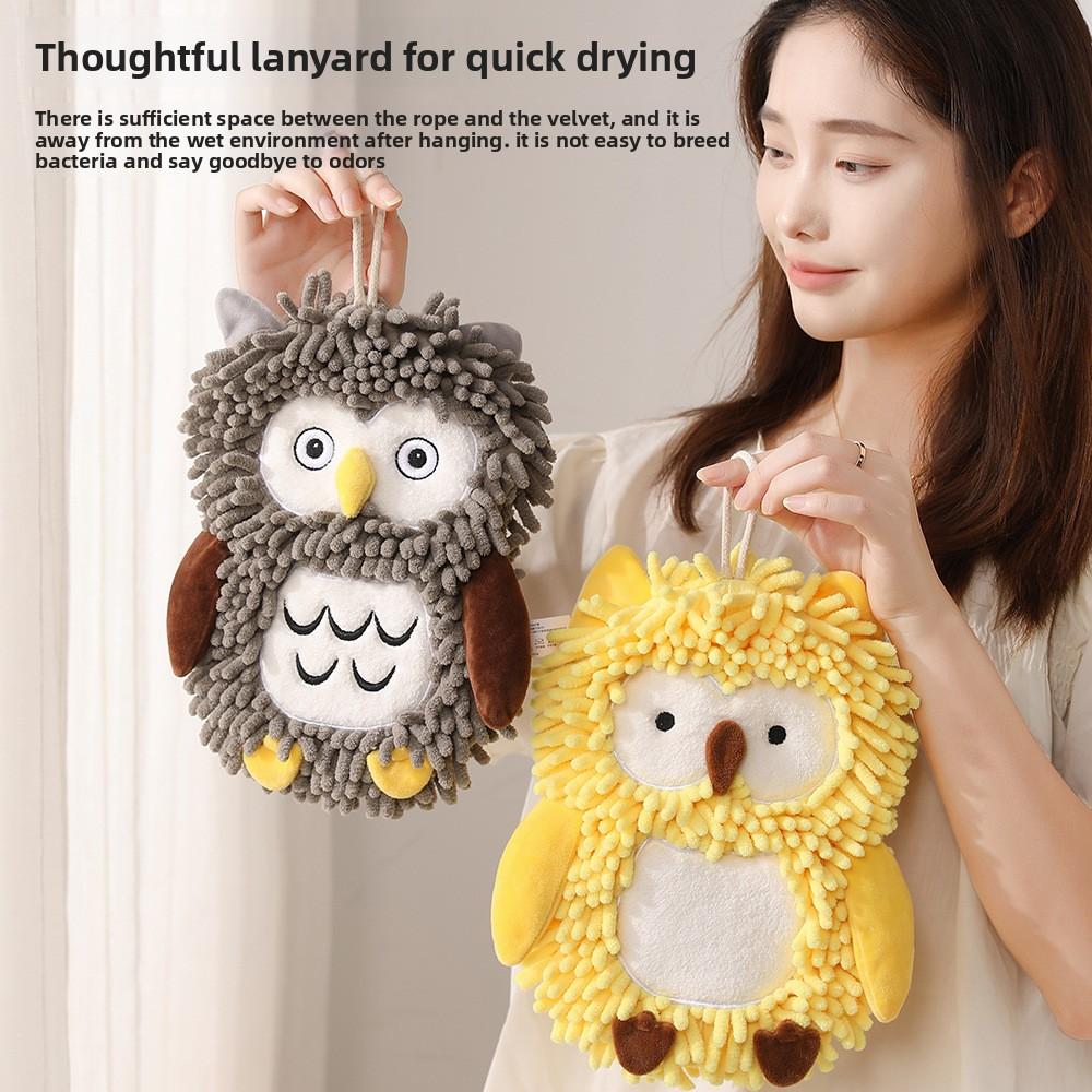 Adorable Owl Kitchen Dual-Use Hanging Quick-Dry Square Towel