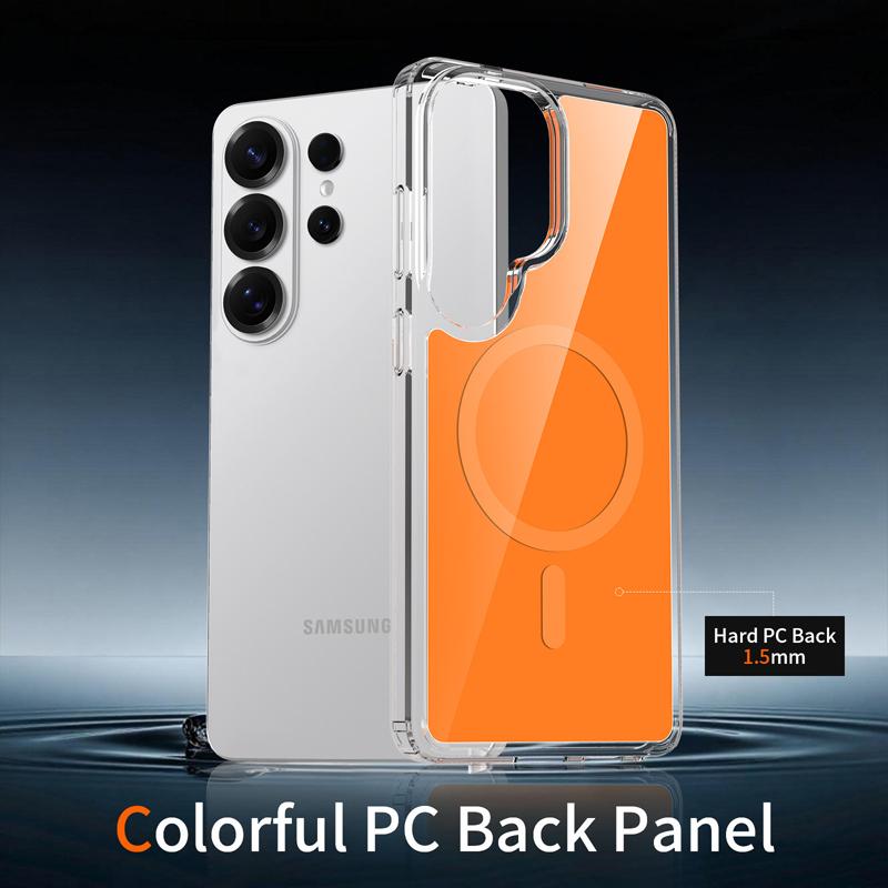 For Samsung Galaxy S26 Ultra S26 Plus Case Magnetic Transparent Clear Hard PC Back Anti-fingerprints Wireless Charging Cover