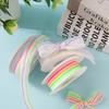 10yards/Roll Bow Ribbon Transparent Rainbow Color DIY Silk Ribbon 9 Meters Bouquet Gift Packaging 2.5cm Bubble