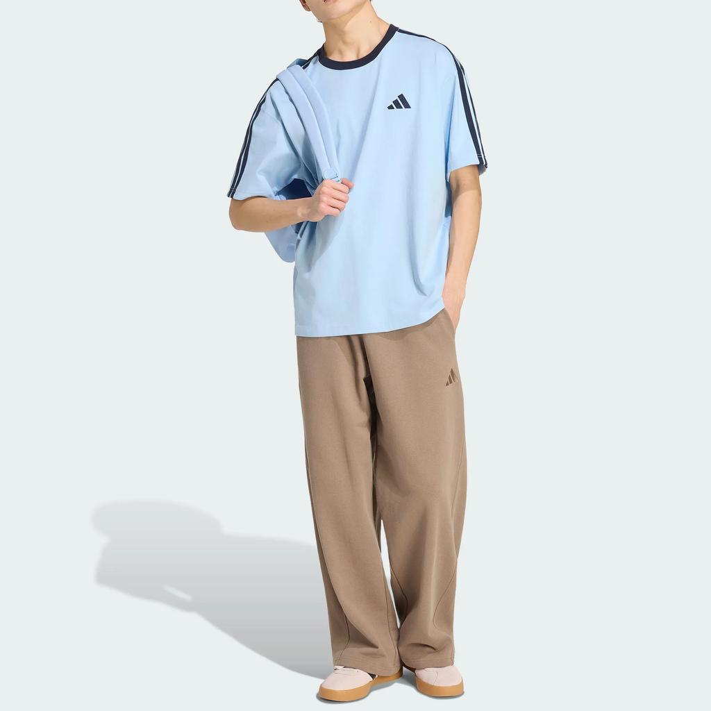 Men's Adidas ESSENTIALS T Shirts Men's Blue Crew Neck Moderate