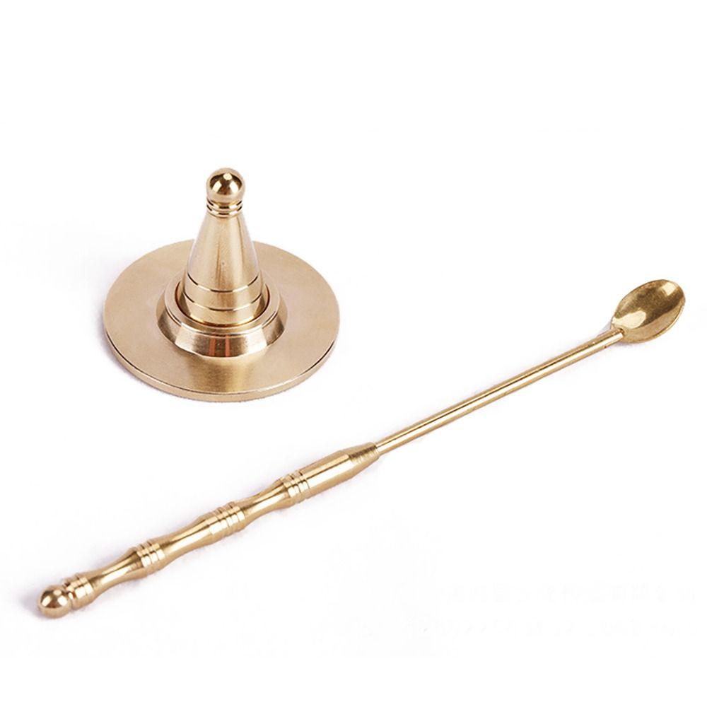 DIY Incense Cones Incense Burner Chinese Ancient Style Retro Brass Censer Gift Fragrant Spoon