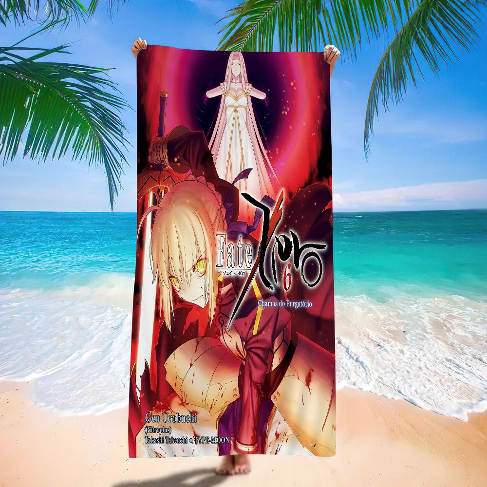 F-Fate S-Stay N-Night Big Microfiber Beach Towels Quick Dry Towel Sand Beach Towels Pool Towel for Travel Swim Pool Yoga