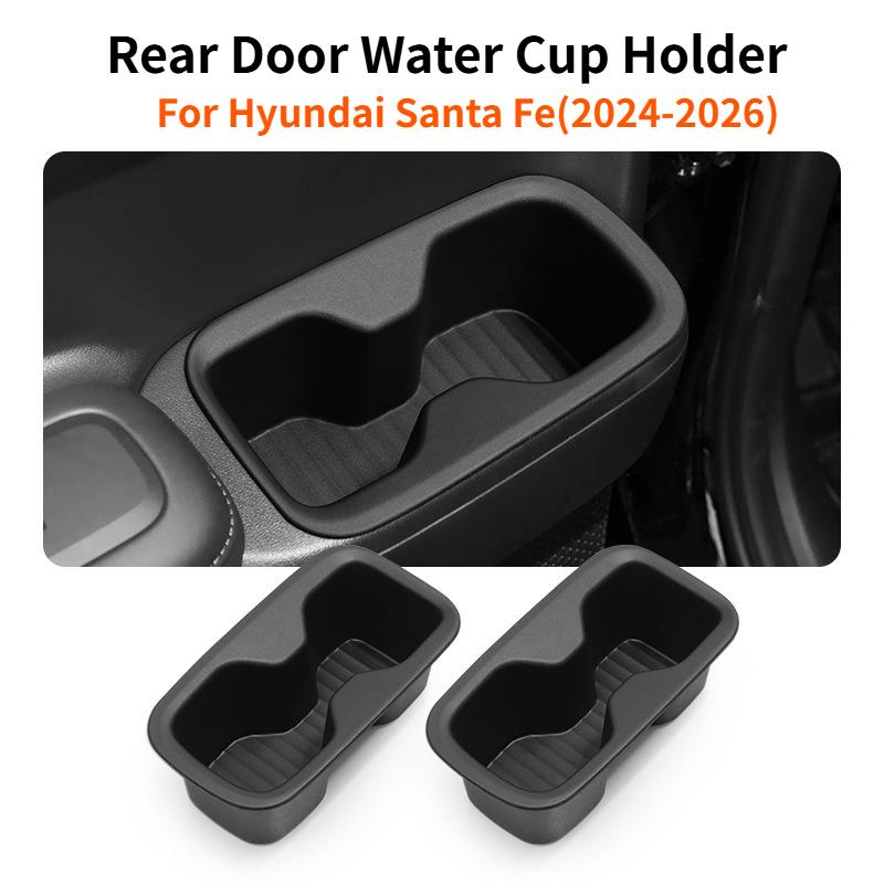 Central Control Storage Box for Hyundai Santa Fe 2024 2025 2026 Water Cup Holder Wireless Charging Pad Car Interior Accessories