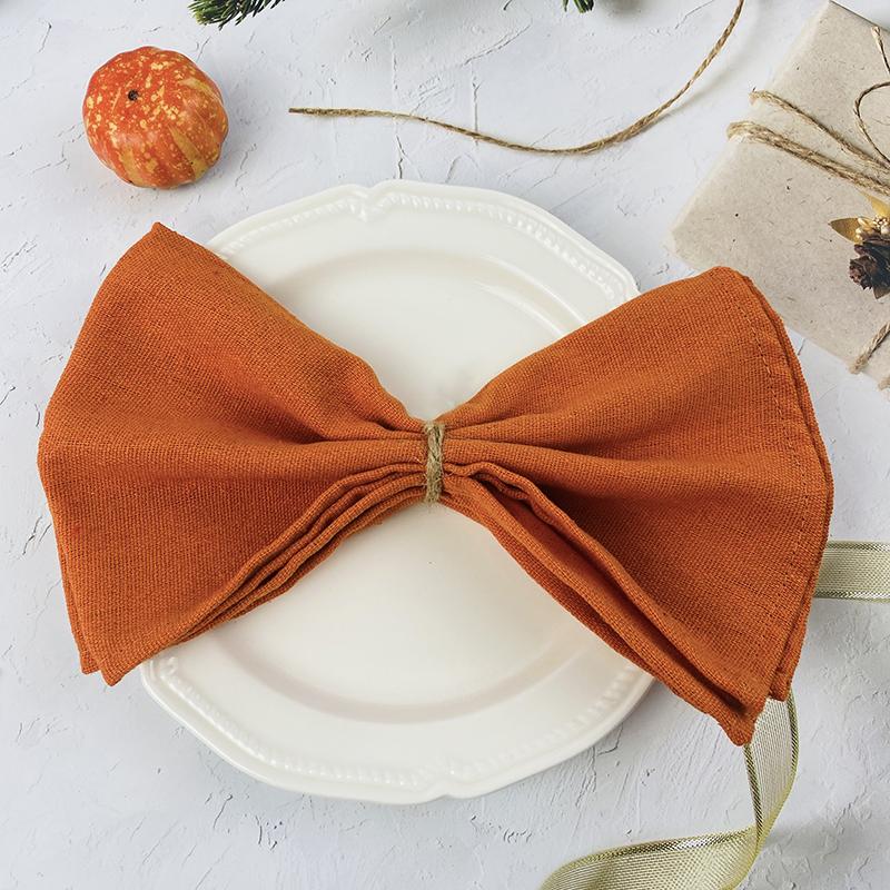 

6 шт. тканевых салфеток 30X45 см, оранжевые, из смеси хлопка и полиэстера, кухонные, моющиеся, многоразовые салфетки для ужина, украшения стола для свадьбы и вечеринки