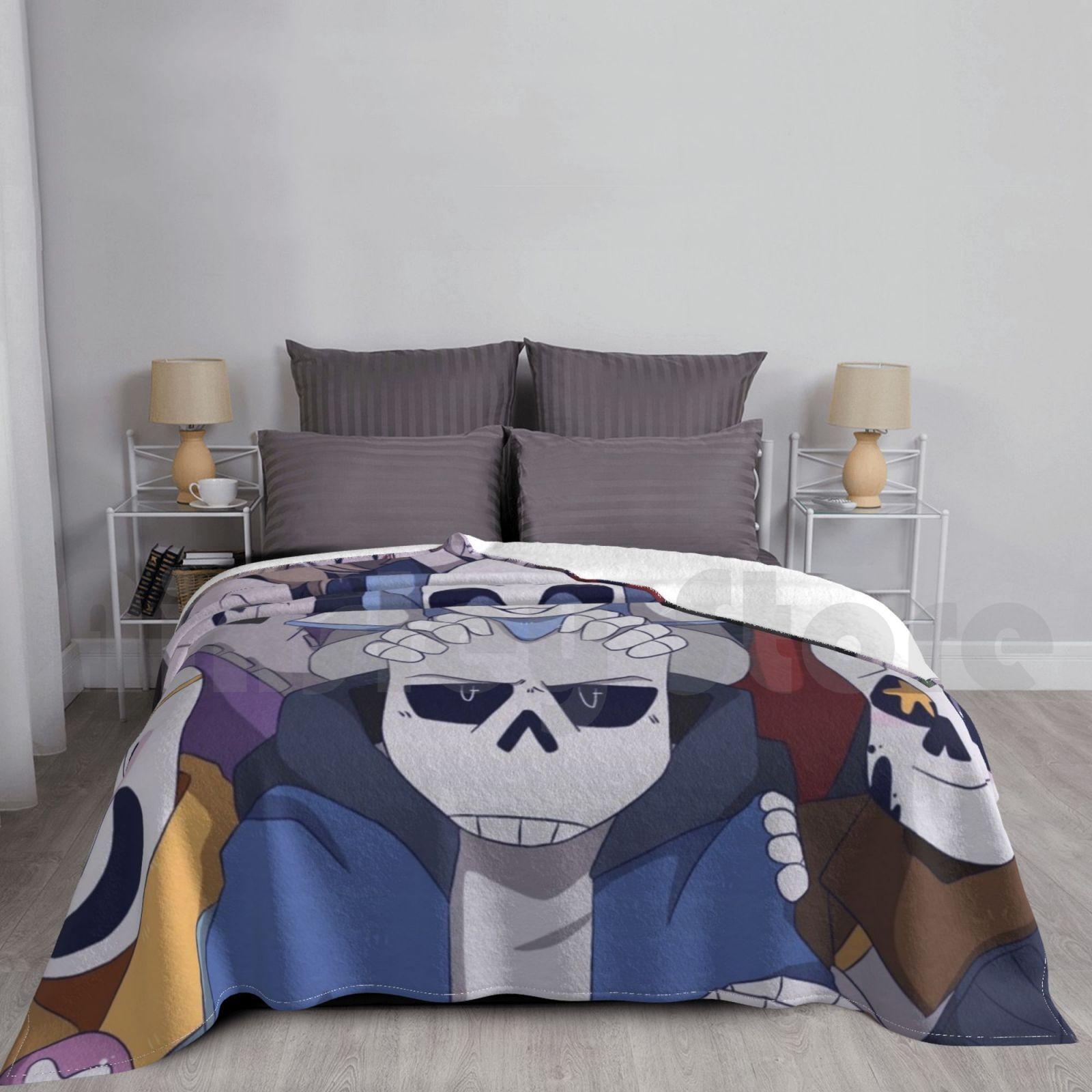 Sans Sans And Sans Blanket For Sofa Bed Travel Undertale Sans Error Epic Dream Ink Reaper Horror Geno Flowey Au Size: 75*100cm, Weight: 230 GSM