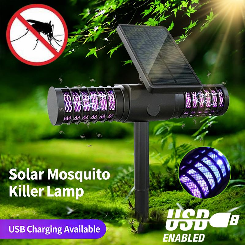 Solar Powered Mosquito Killer Lamp Outdoor Waterproof Lawn Night Light Ambient Courtyard Floor Lamp Mosquito Repellent Lighting