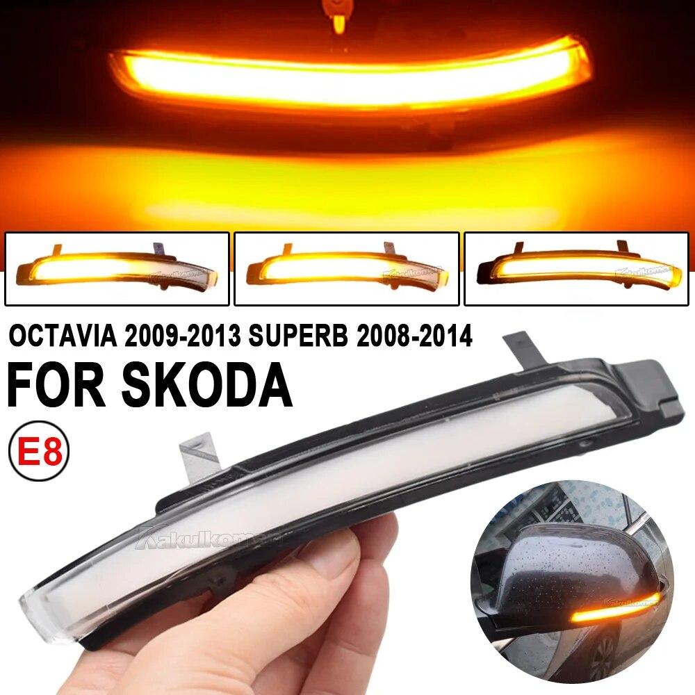 2 Pieces For Skoda Octavia 2009-2013 SUPERB 2008-2014 Dynamic LED Turn Signal Blinker Mirror Flasher Light
