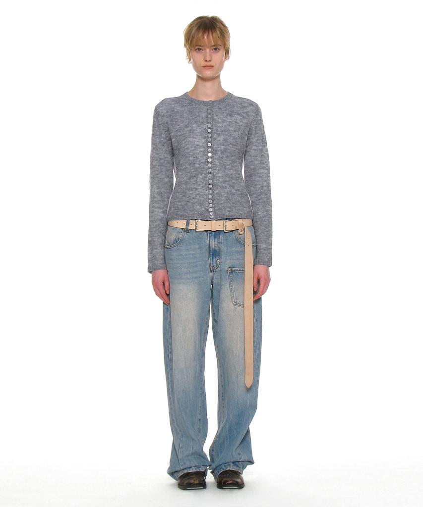PARTIMENTO WOMEN Leather Extra Long Belt_Sand