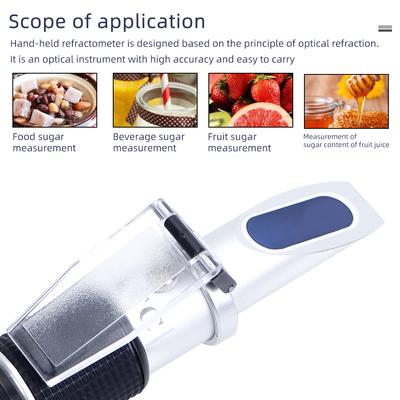 HandHeld Sugar Refractometer 28-62% ATC Brix Tester Sugar Meter High Concentration Densimeter for Fruit Sauce Juice Jam Drinks