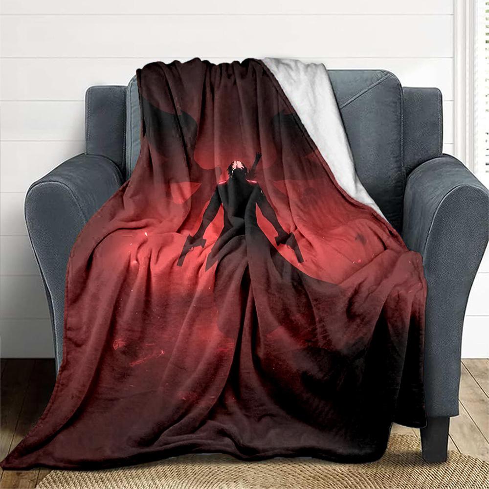 1pc Devil Wings Soft Comfortable Blanket Digital Print, All Season Multipurpose Knit Fabric Bedding, Office, Sofa Home Decor Blanket