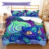 Bulbasaur Pattern Bedding Quilt Set Quilt Cover Pillowcase Home Decoration Birthday Gift (1 * duvet cover + 2 * pillowcase, without core)