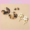 Leopard Print Trendy Acetate Stud Earrings With Bold Alloy Star Design Summer 2021