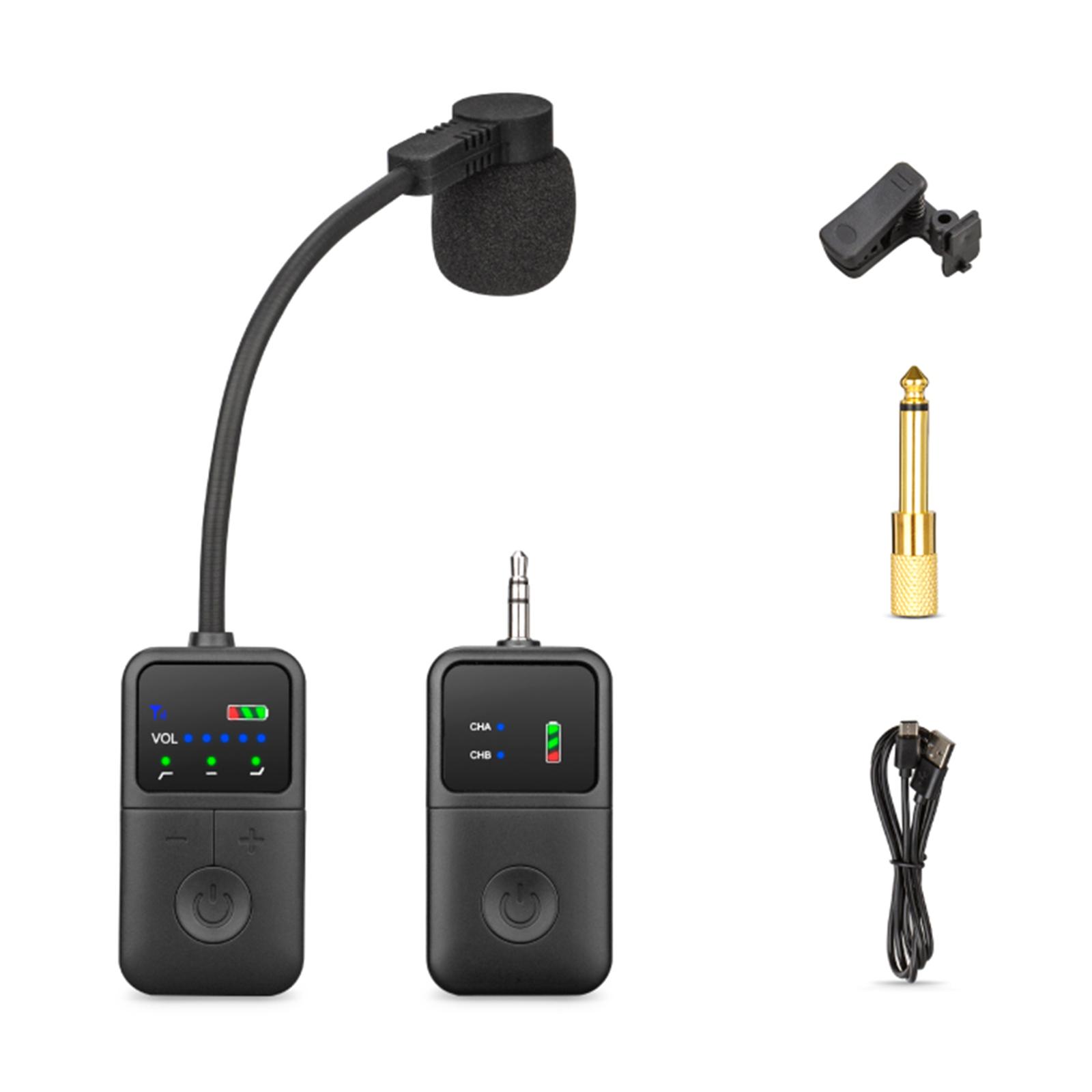 

2.4GHz Wireless Clip-on Instrument Microphone Saxophone Microphone Clip Instrument Mic for Saxophone and more