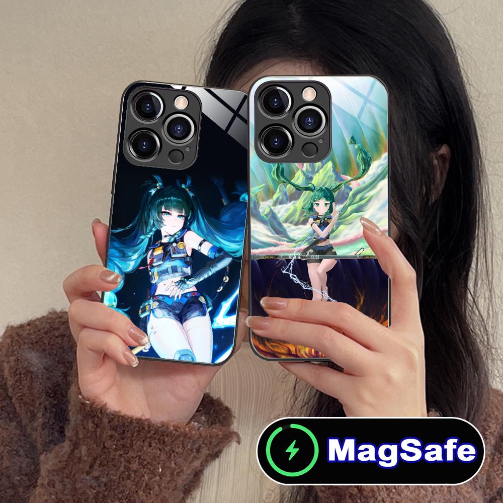 Zenless Zone Zero QingYi Phone Case for iPhone 17 16 15 14 13 12 11 Air Pro Max Plus Mini MagSafe Glass Colorful Cover Cover