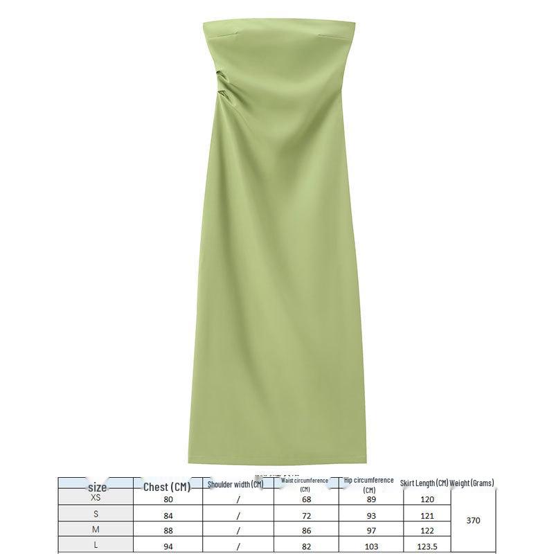 2024 European and American Fashion Black Silk Satin Midi Dress - Round Neck Sleeveless Design