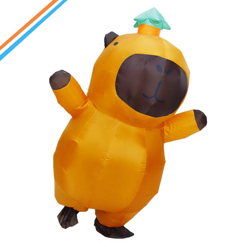 Редис Капибара Надувной Костюм Кукла Костюм Кукла Костюм Маскот Костюм Костюм для Выступлений Хэллоуин Вечеринка Реквизит Adult 150-190cm