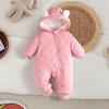 Baby Fleece Thickened Romper Winter Warm Crawler Boys Girls Hooded Outdoor Onesie Jumpsuit