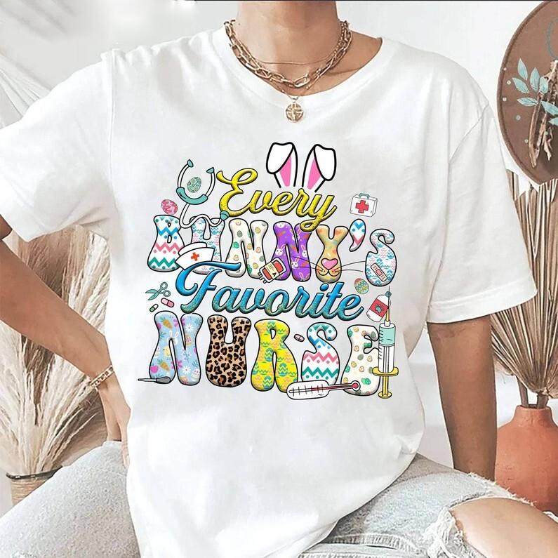 Every Bunny’s Favorite Nurse Cute Shirt Happy Easter Day Sweater T-shirt XXXL