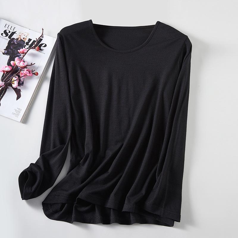 

Women s 100% Pure Wool Slim Fit Long Sleeve Round Neck Base Layer L