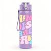 1PC I Am My Older Cras Grade Retro Text Print 750ml Color Plastic Sports Water Bottle Leakproof Flip Straw Lid Suitable for Sports Office Home Use