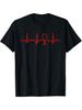 LocalUnisexFunny EKG Wine Heartbeat Pulse Graphic TShirt   Gsm Casual Round Neck Short Sleeve Tee with Humorous Wine Lov