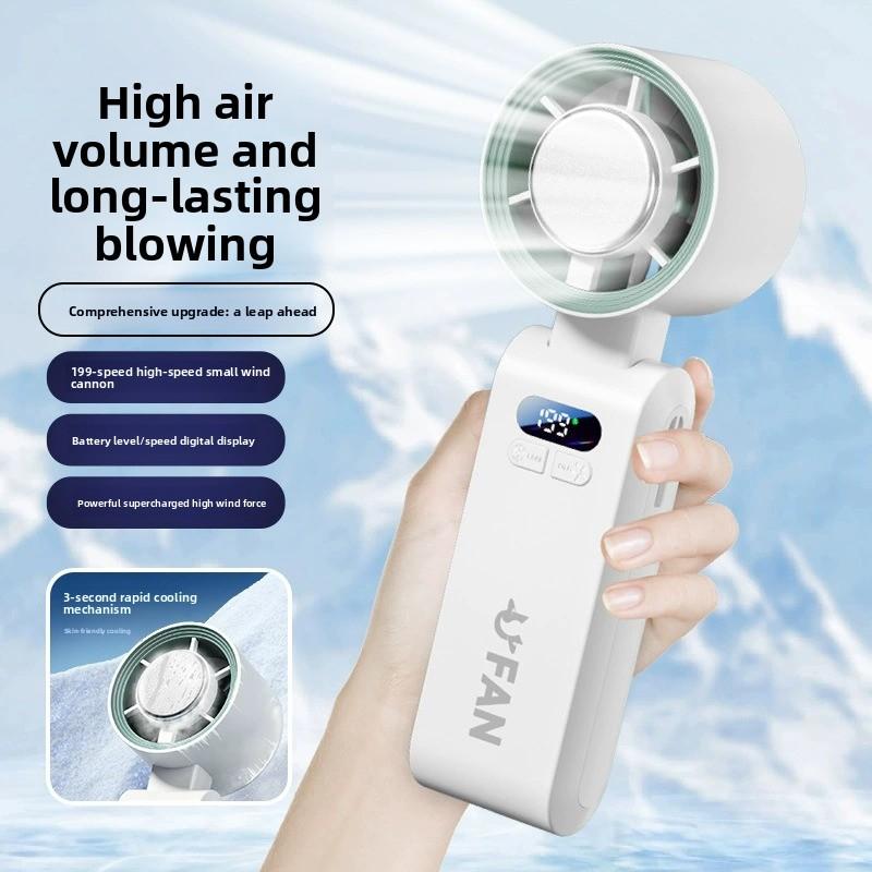 Mini ventilador portátil de mano recargable USB con función de enfriamiento plegable para exteriores