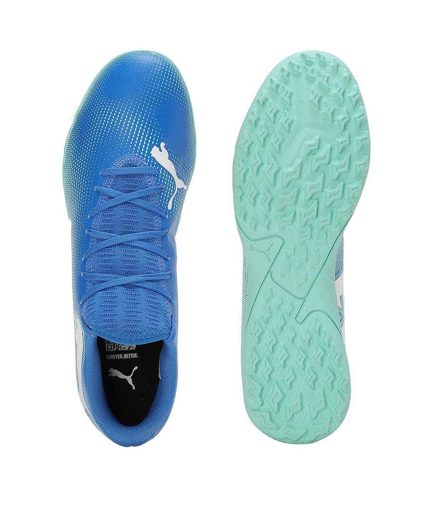 Soccer Cleats Training Shoes Future 7 Play TT 107943 2024 Color Hyperlink White cm [Puma] Men's Fall/Winter Blue/Mint (01) 27.5