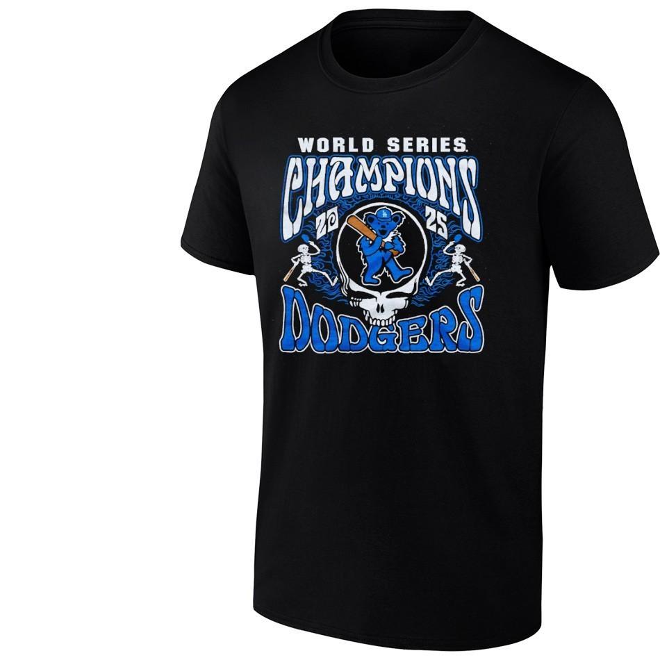 MLB x Grate*ful Dead x Dodgers Чемпионы Мировой серии 2025 Футболка Унисекс Унисекс Футболка M