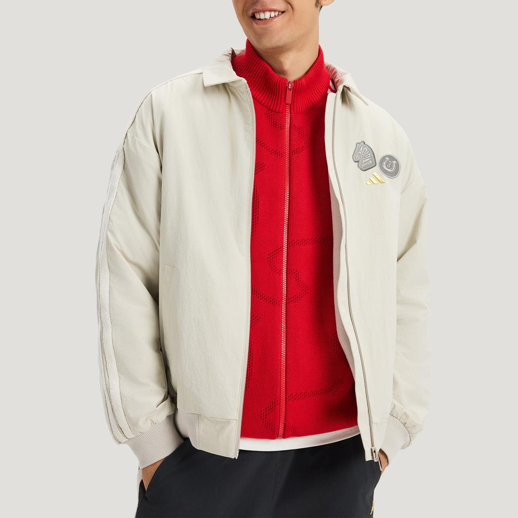 Adidas FW25 Year Of The Horse Limited CNY New Year Reversible Woven Jacket Water-Resistant Fleece Casual Loose Jacket Men jackets KE4058