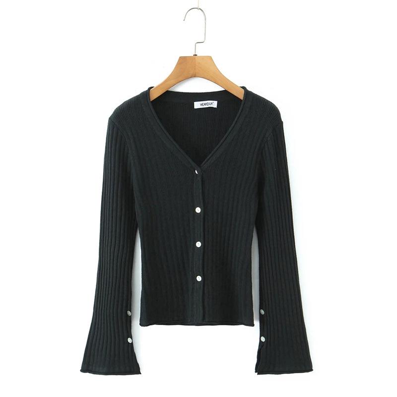 Korean Retro V-Neck Cardigan & High Waist Pleated Skirt Knit Set