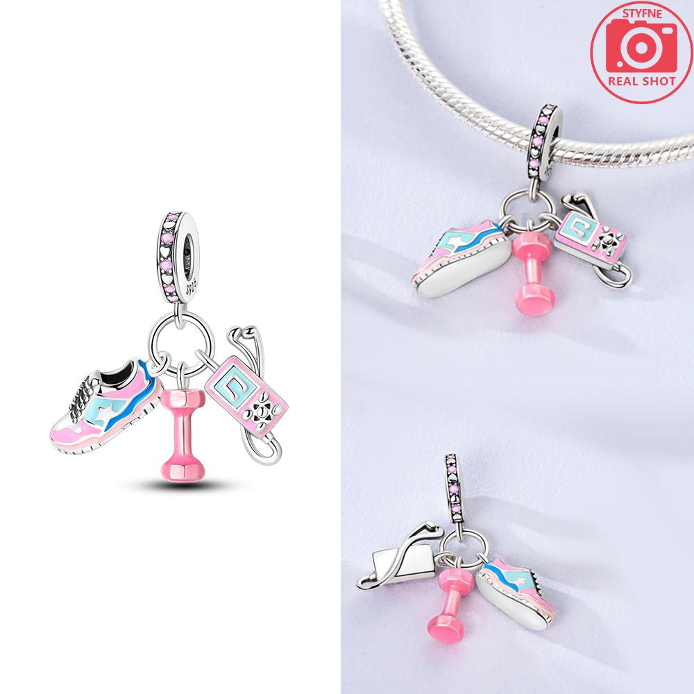 Cute Lovely Butterfly Perfume Girl Dangle Original Pink Charms Charms Beads Fit Bracelet Pendant Making For Woman Jewelry Gift